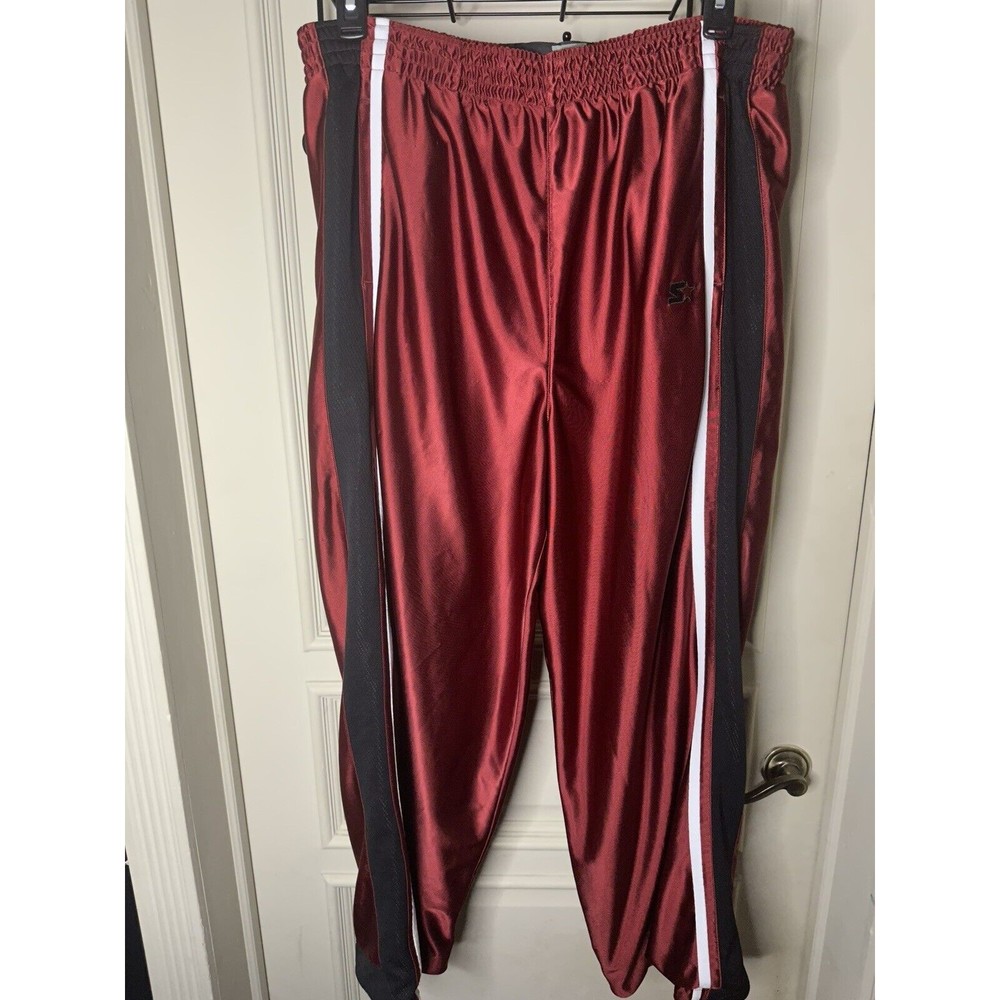 STARTER Tracksuit Bottoms Mens XL Red Track Pants Sports